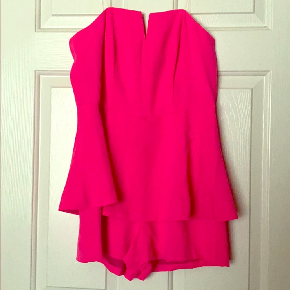 Judith March  pink strapless romper L
